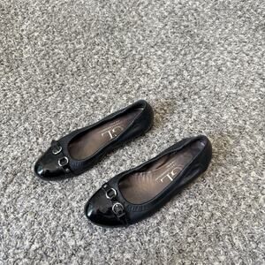 AGL Attilio Giusti Leombruni Leather Black Ballet Shoe Flats 36.5 US 6.5 Cap Toe